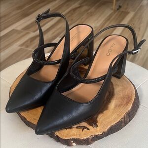 Aldo Black Strappy Heels